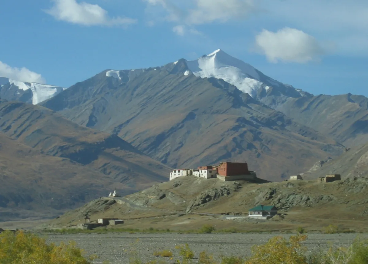 Solitary 18th-century fortress complex of Rangdum Monastery isolated in the wild Suru Valley