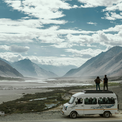 travellers taking in the scenery during ladakh tour